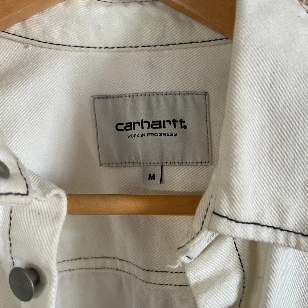 Carhartt Cream Button-Up Shirt with Black Stitching - Picture 3 of 7